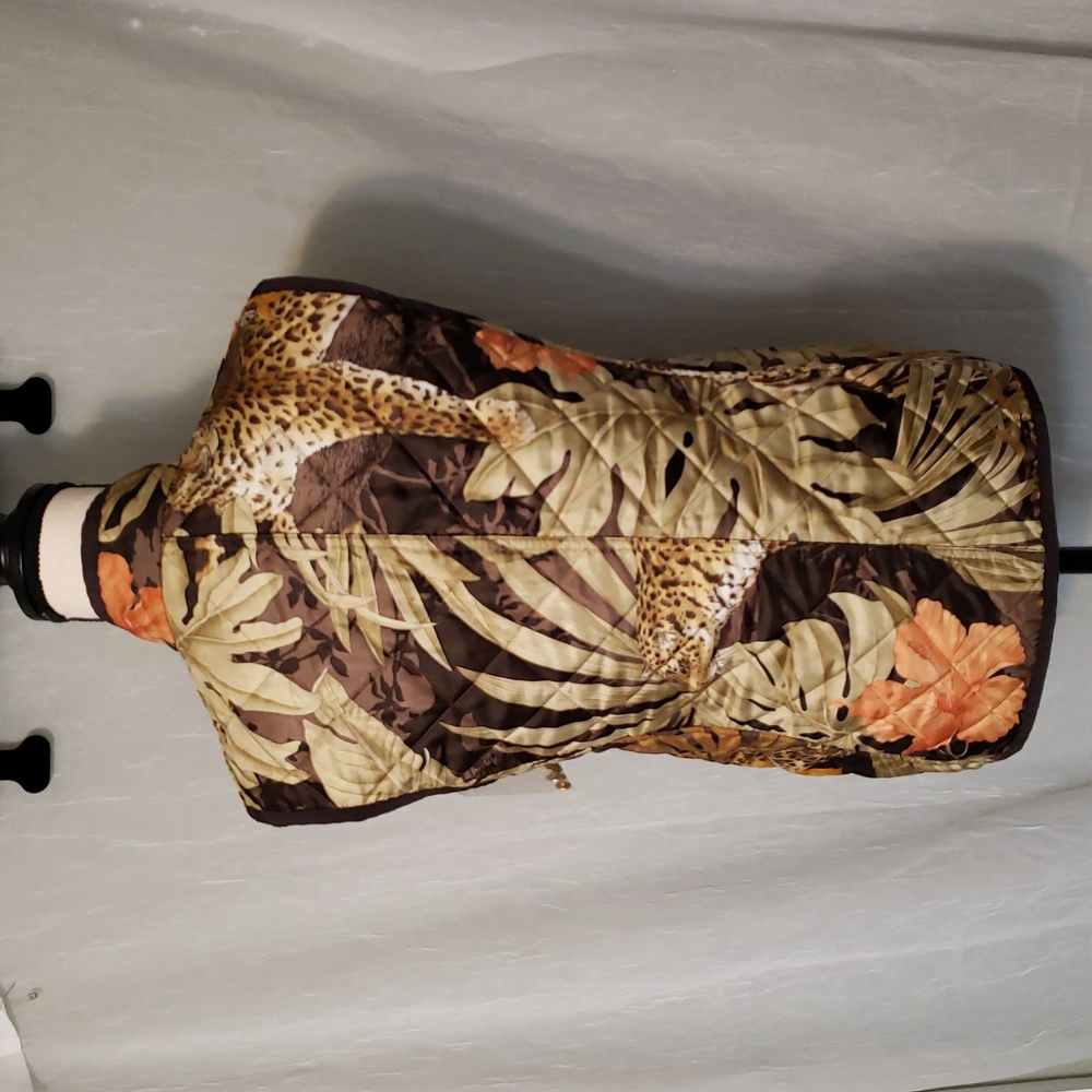 Rare fund Salvatore Ferragamo Floral and Animal Print Vest - Brown and Orange - Picture 4 of 16